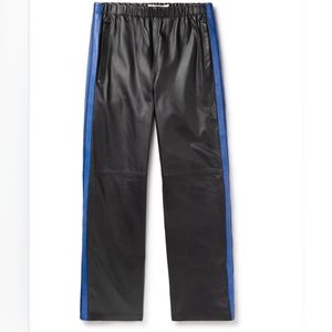 Marni - Straight-Leg Panelled Striped Leather Trousers - Black